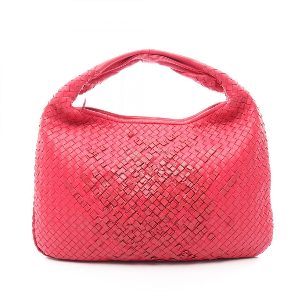 Bottega Veneta Intrecciato Hobo Handbag Leather Pink Red